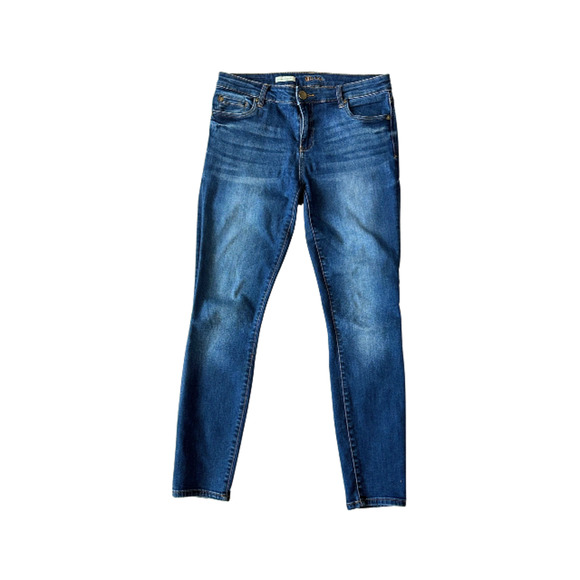 KUT from the Kloth Jeans Toothpick Skinny Distressed Stretch Dark Blue Women 10S - Picture 1 of 9